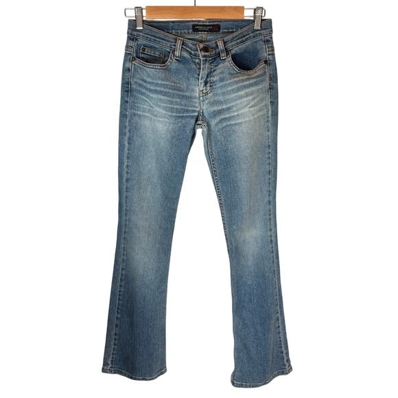 American Eagle Women’s 2 R Y2K Low Rise Bootcut Jeans Medium Wash Flare Denim - Picture 2 of 10